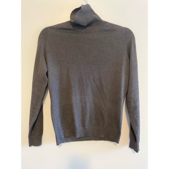 Carlisle Size M Gray Turtleneck Sweater Silk Cashmere Cotton Blend - Picture 1 of 5